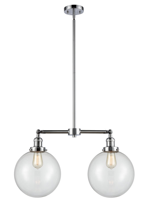 Innovations 209-PC-G202-10 Two Light Island Pendant, Polished Chrome