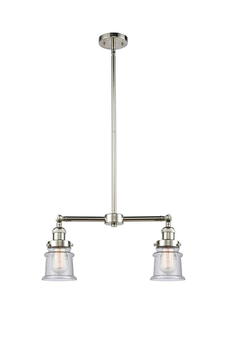 Innovations 209-PN-G184S Two Light Island Pendant, Polished Nickel