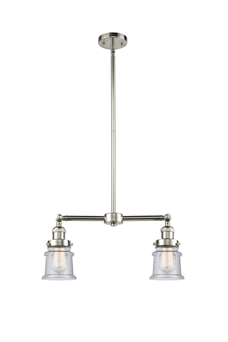 Innovations 209-PN-G184S Two Light Island Pendant, Polished Nickel