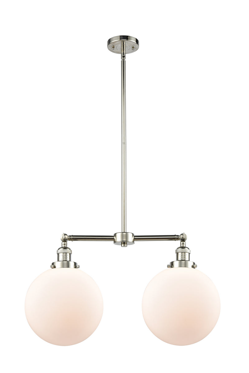 Innovations 209-PN-G201-10 Two Light Island Pendant, Polished Nickel
