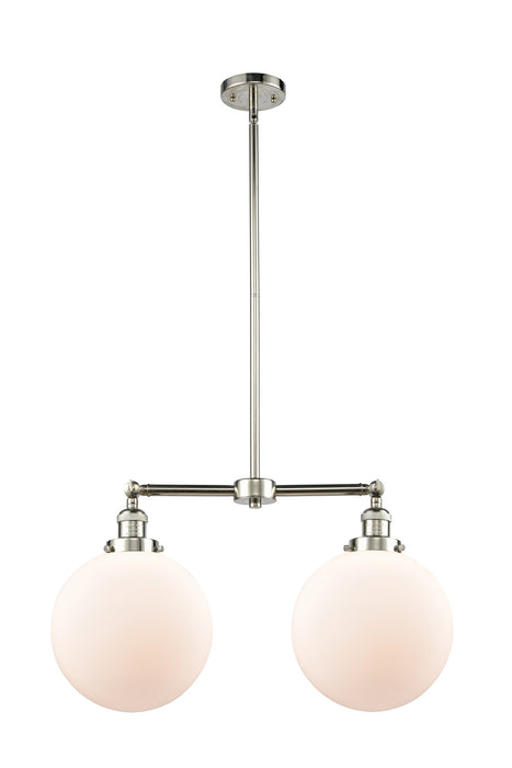 Innovations 209-PN-G201-10 Two Light Island Pendant, Polished Nickel