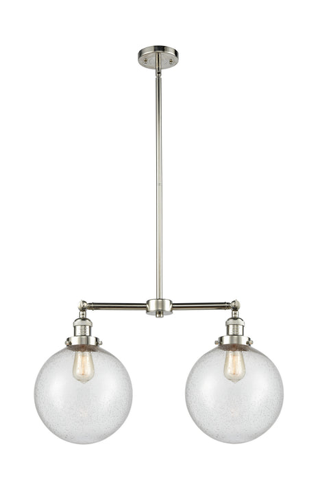 Innovations 209-PN-G204-10 Two Light Island Pendant, Polished Nickel