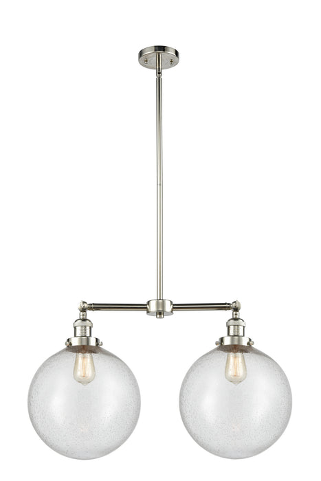 Innovations 209-PN-G204-12 Two Light Island Pendant, Polished Nickel