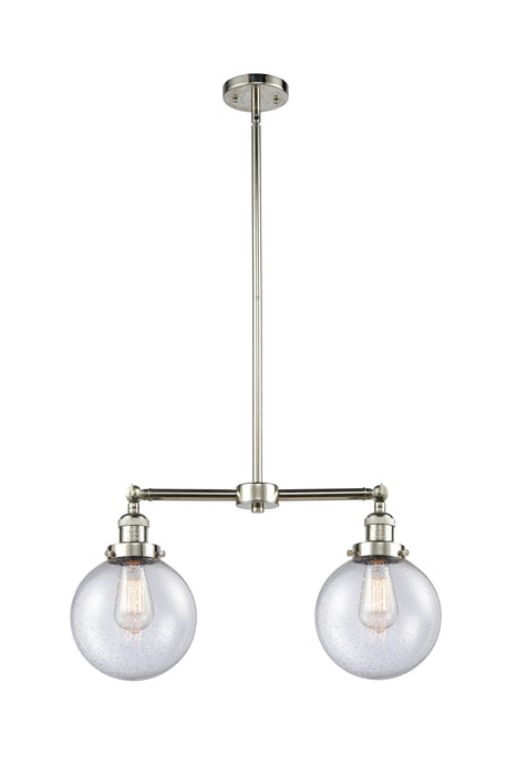 Innovations 209-PN-G204-8 Two Light Island Pendant, Polished Nickel