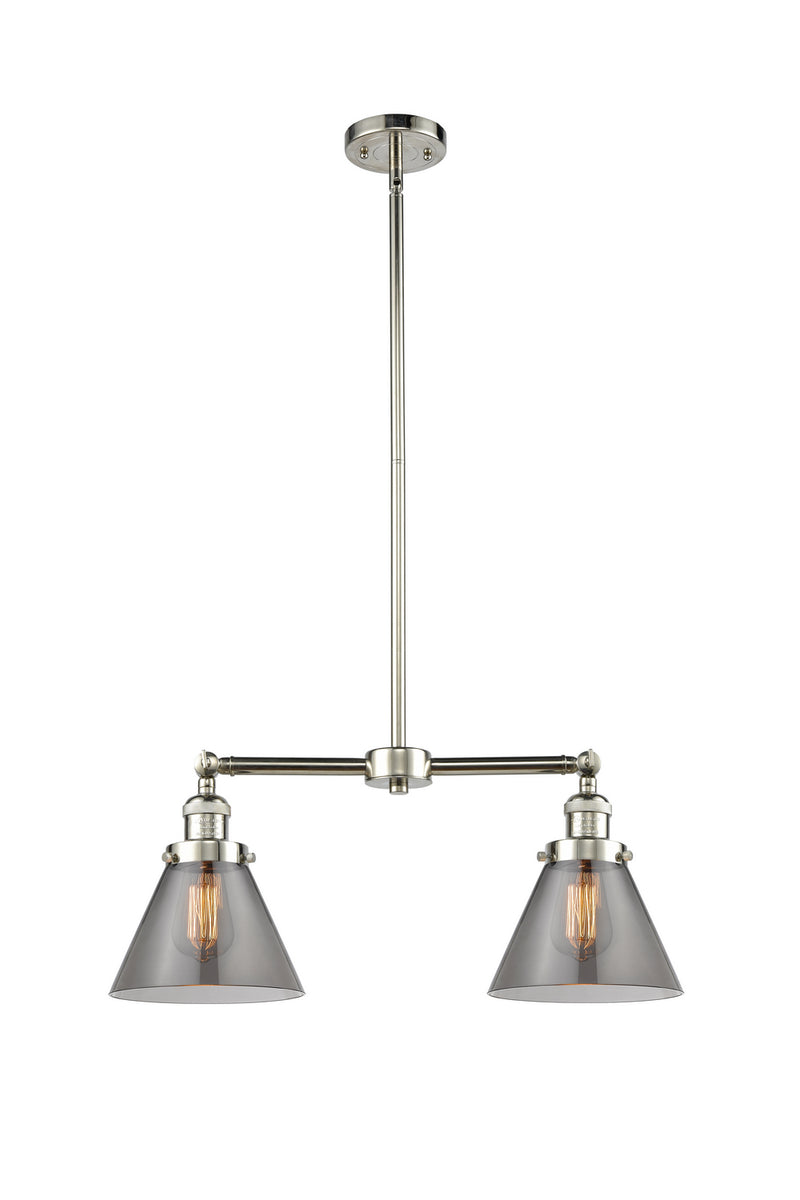 Innovations 209-PN-G43 Two Light Island Pendant, Polished Nickel
