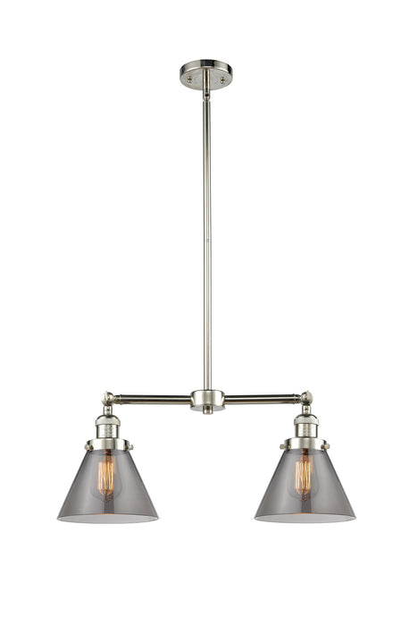 Innovations 209-PN-G43 Two Light Island Pendant, Polished Nickel