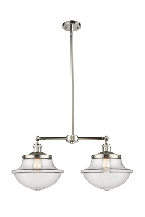 Innovations 209-PN-G542 Two Light Island Pendant, Polished Nickel