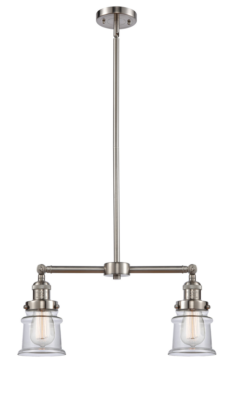 Innovations 209-SN-G182S Two Light Island Pendant, Brushed Satin Nickel