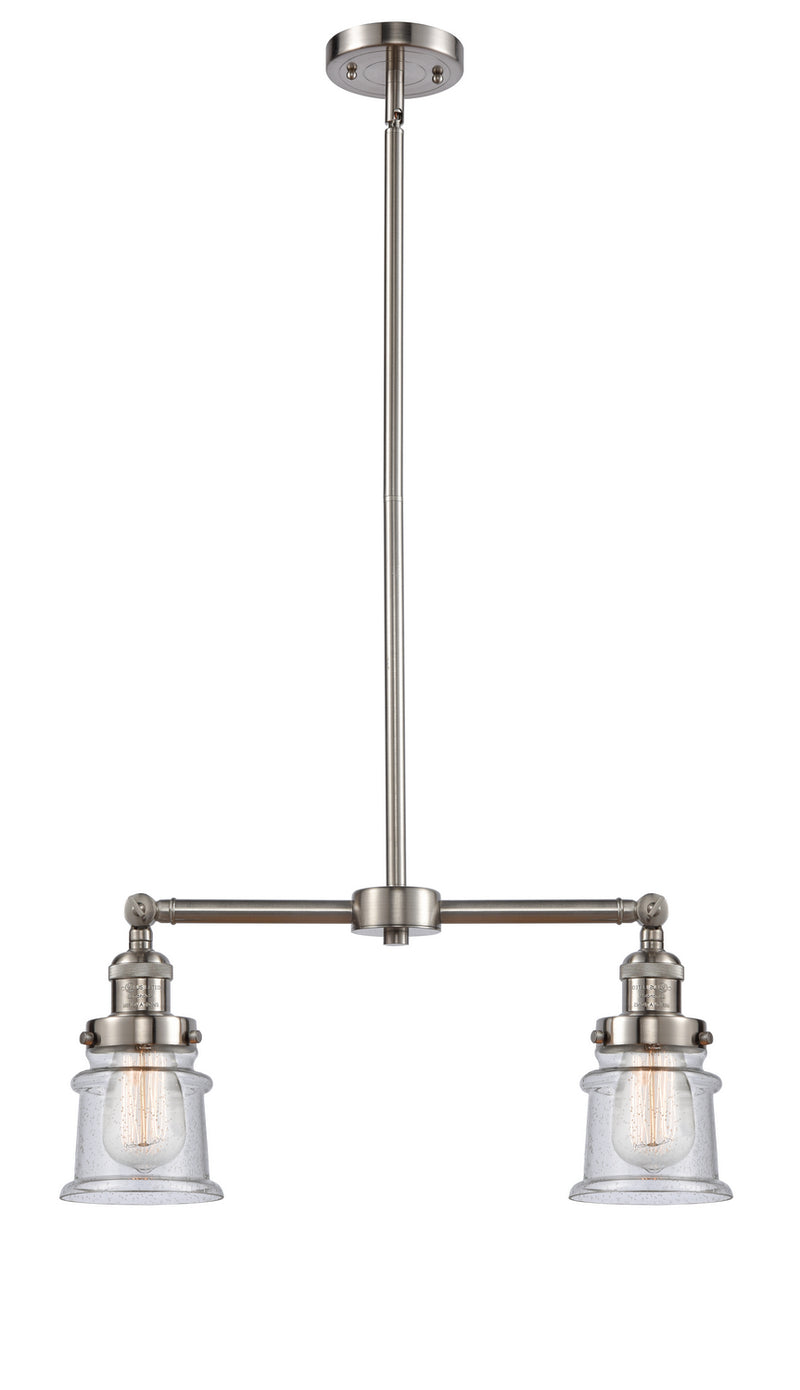 Innovations 209-SN-G184S Two Light Island Pendant, Brushed Satin Nickel