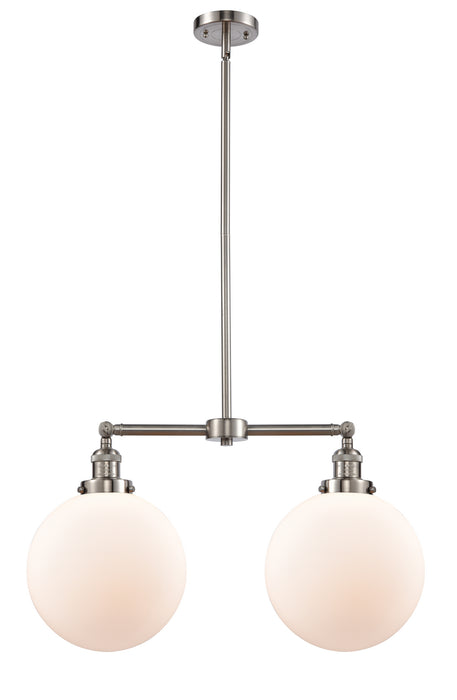 Innovations 209-SN-G201-10 Two Light Island Pendant, Brushed Satin Nickel