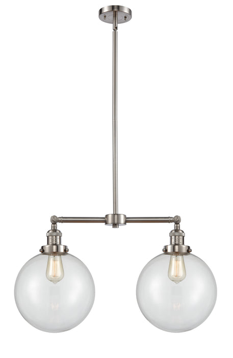 Innovations 209-SN-G202-10 Two Light Island Pendant, Brushed Satin Nickel