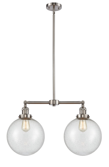 Innovations 209-SN-G204-10 Two Light Island Pendant, Brushed Satin Nickel