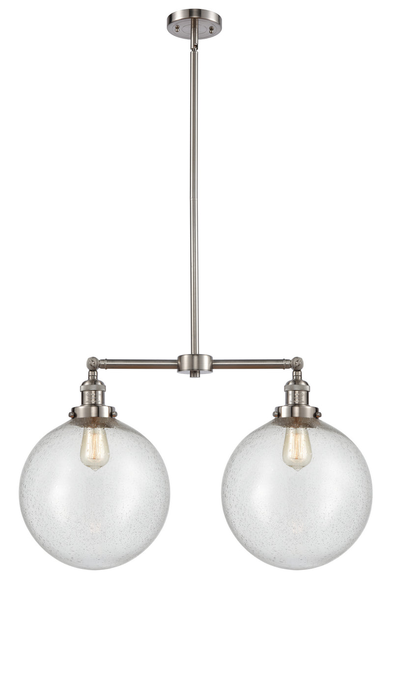 Innovations 209-SN-G204-12 Two Light Island Pendant, Brushed Satin Nickel