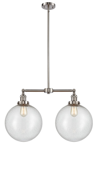 Innovations 209-SN-G204-12 Two Light Island Pendant, Brushed Satin Nickel
