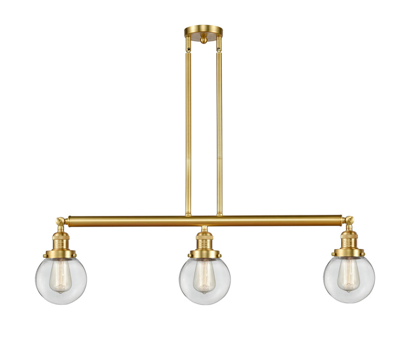 Innovations 213-SG-G202-6 Three Light Island Pendant, Satin Gold