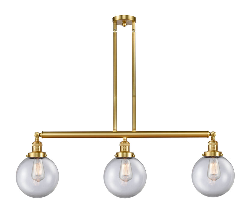 Innovations 213-SG-G202-8 Three Light Island Pendant, Satin Gold