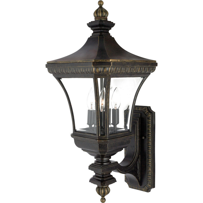Quoizel DE8960IB Three Light Outdoor Wall Lantern, Imperial Bronze