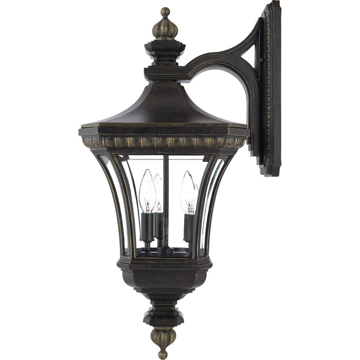 Quoizel DE8961IB Three Light Outdoor Wall Lantern, Imperial Bronze