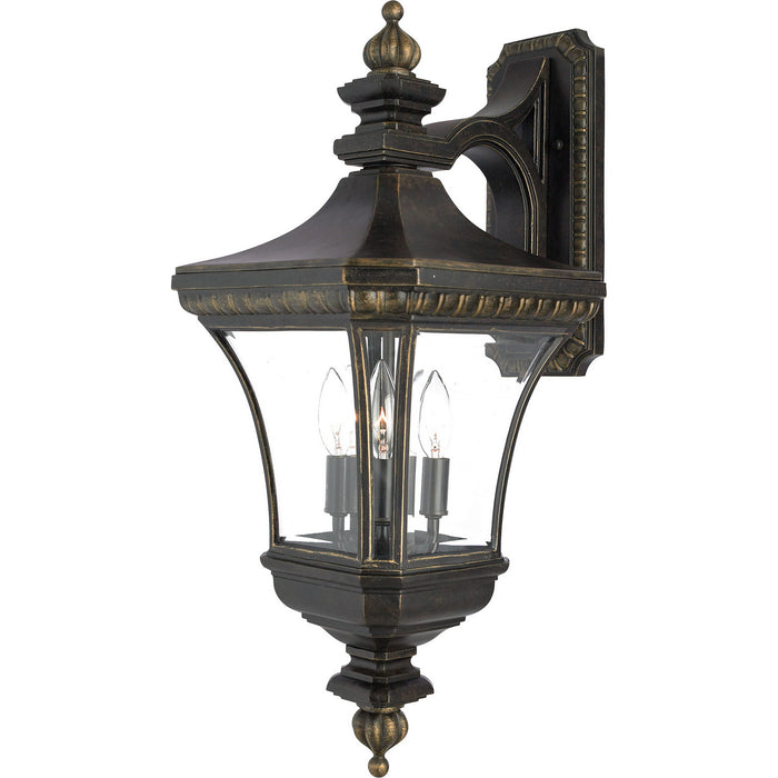 Quoizel DE8961IB Three Light Outdoor Wall Lantern, Imperial Bronze