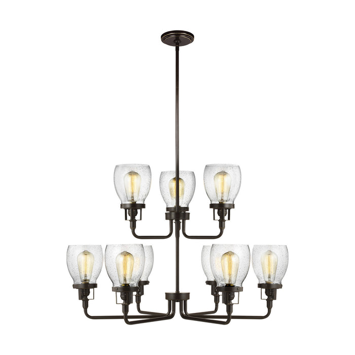 Generation Lighting 3214509-710 Nine Light Chandelier, Bronze