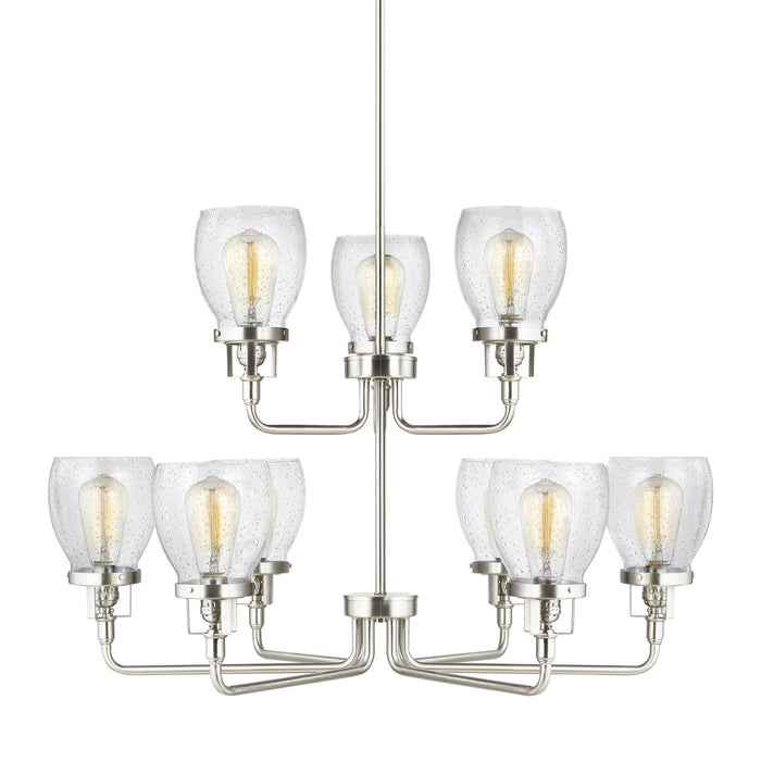Generation Lighting 3214509-962 Nine Light Chandelier, Brushed Nickel