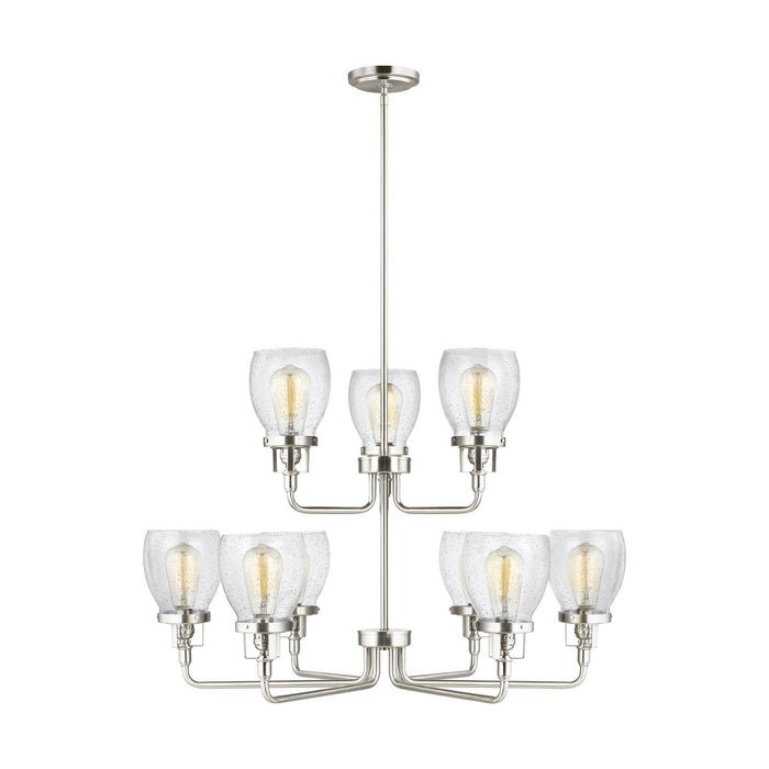 Generation Lighting 3214509-962 Nine Light Chandelier, Brushed Nickel