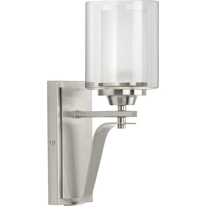 Progress Lighting P300120-009 One Light Wall Bracket, Brushed Nickel