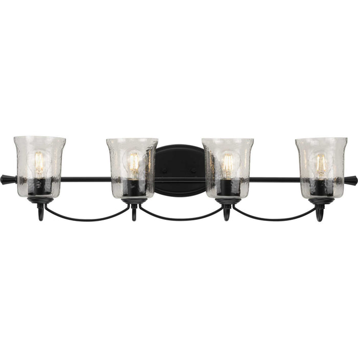 Progress Lighting P300256-031 Four Light Semi Flush Mount Convertible, Black