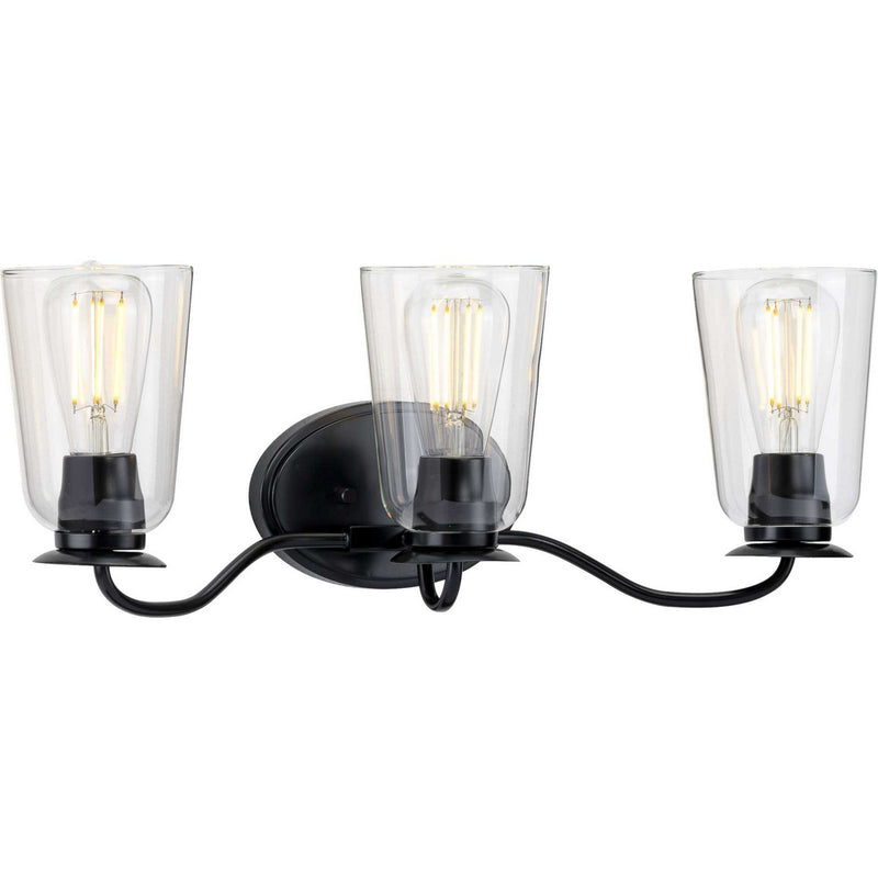 Progress Lighting P300263-031 Three Light Bath, Matte Black