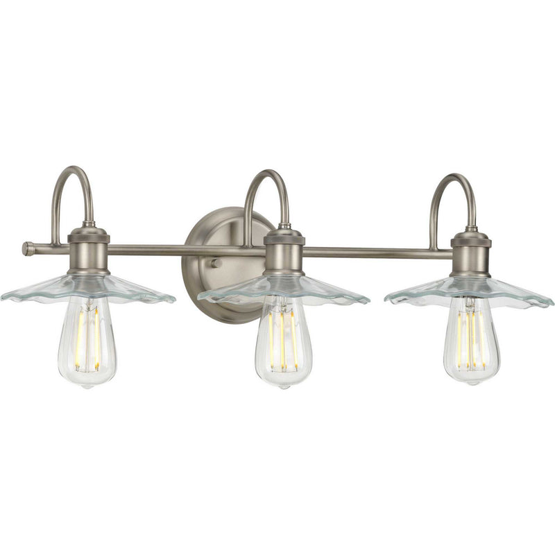 Progress Lighting P300288-081 Three Light Bath, Antique Nickel