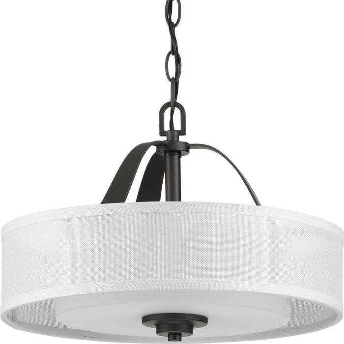 Progress Lighting P350098-143 Two Light Semi Flush Convertible, Graphite