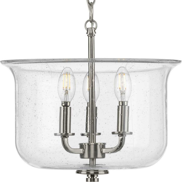 Progress Lighting P350153-009 Three Light Semi Flush Convertible, Brushed Nickel