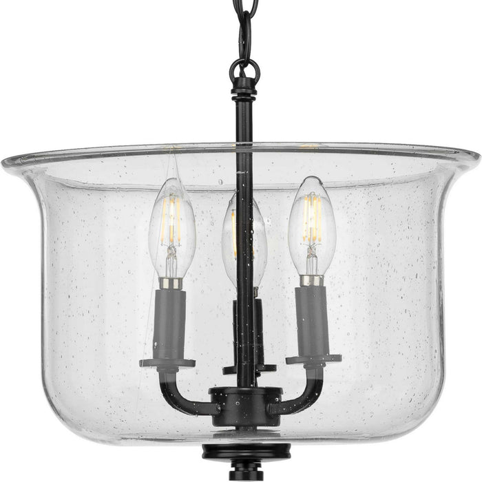 Progress Lighting P350153-031 Three Light Semi Flush Convertible, Black