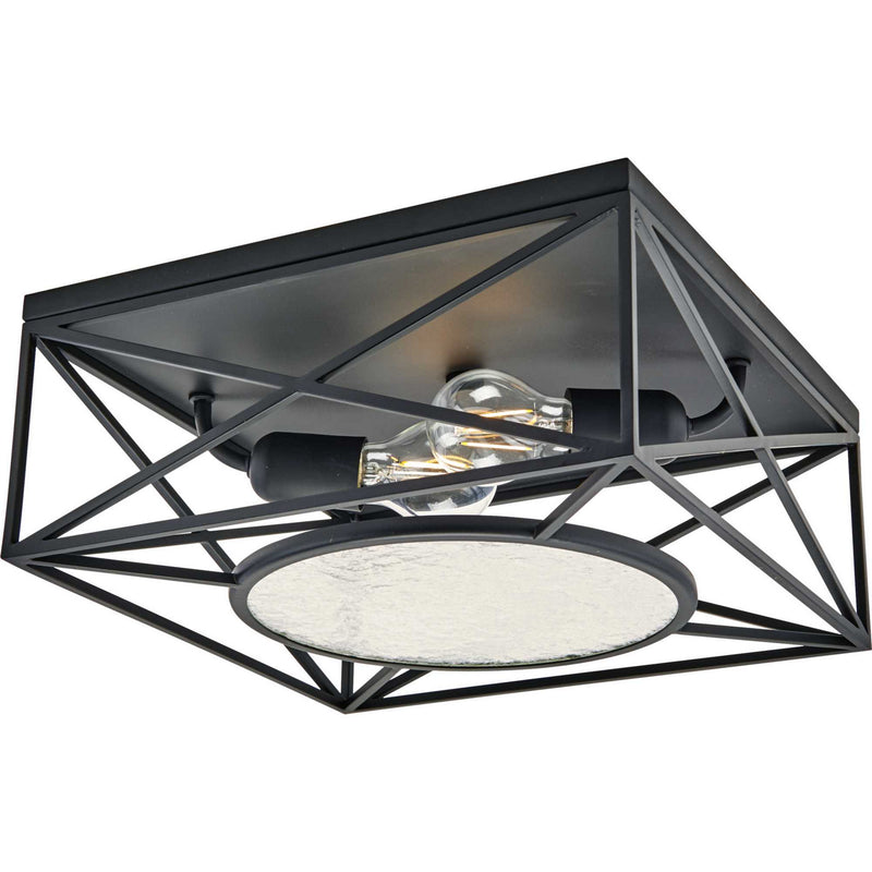 Progress Lighting P350159-031 Two Light Flush Mount, Matte Black