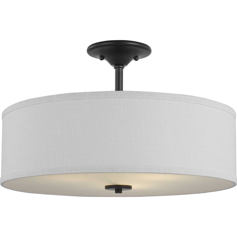 Progress Lighting P350167-143 Three Light Semi Flush Mount, Graphite