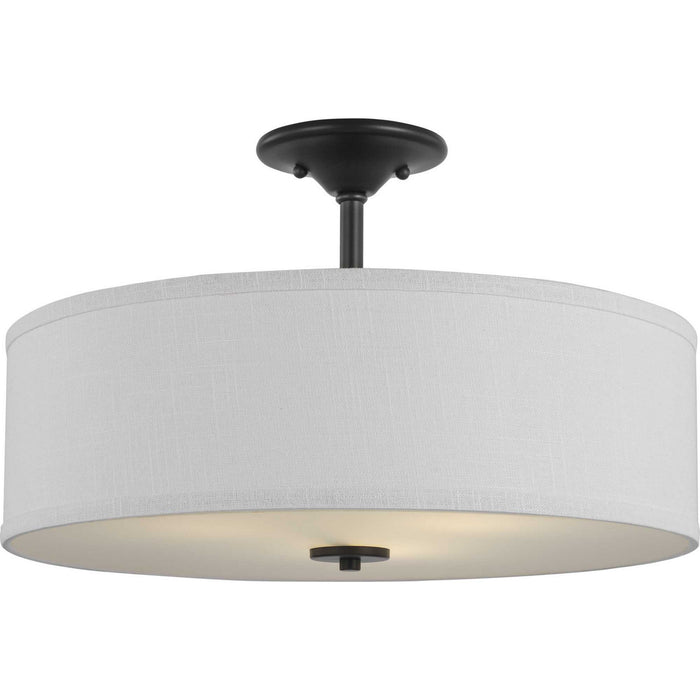 Progress Lighting P350167-143 Three Light Semi Flush Mount, Graphite