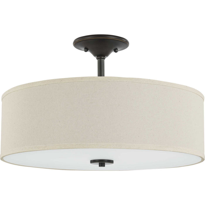 Progress Lighting P350168-020 Three Light Semi Flush Mount, Antique Bronze