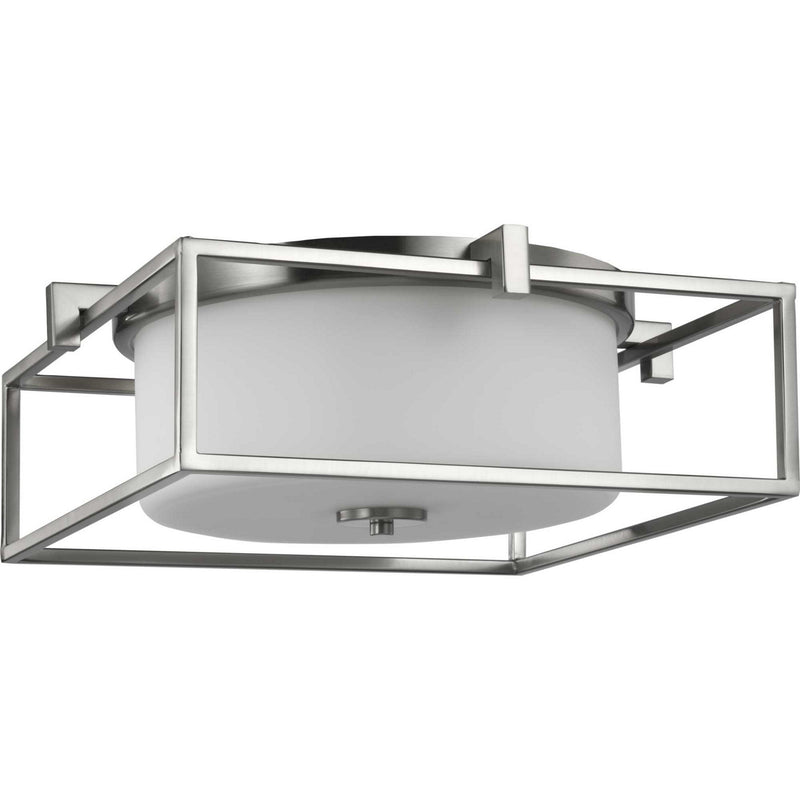 Progress Lighting P350171-009 Two Light Flush Mount, Brushed Nickel