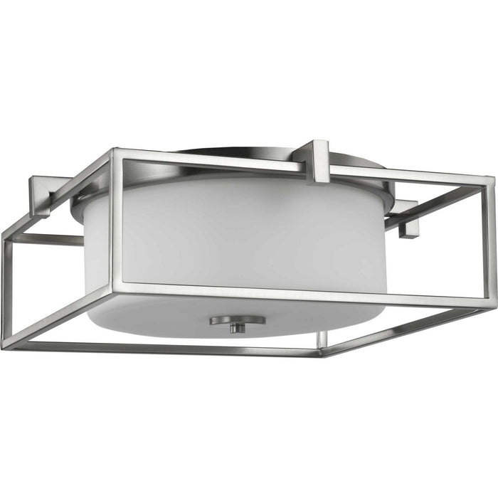 Progress Lighting P350171-009 Two Light Flush Mount, Brushed Nickel