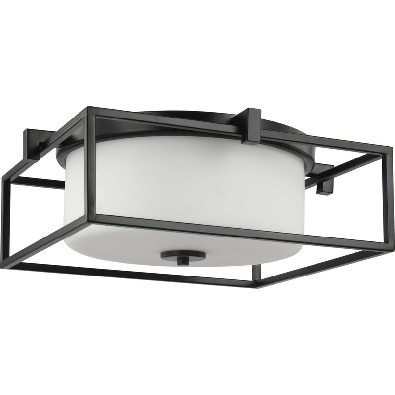 Progress Lighting P350171-031 Two Light Flush Mount, Black