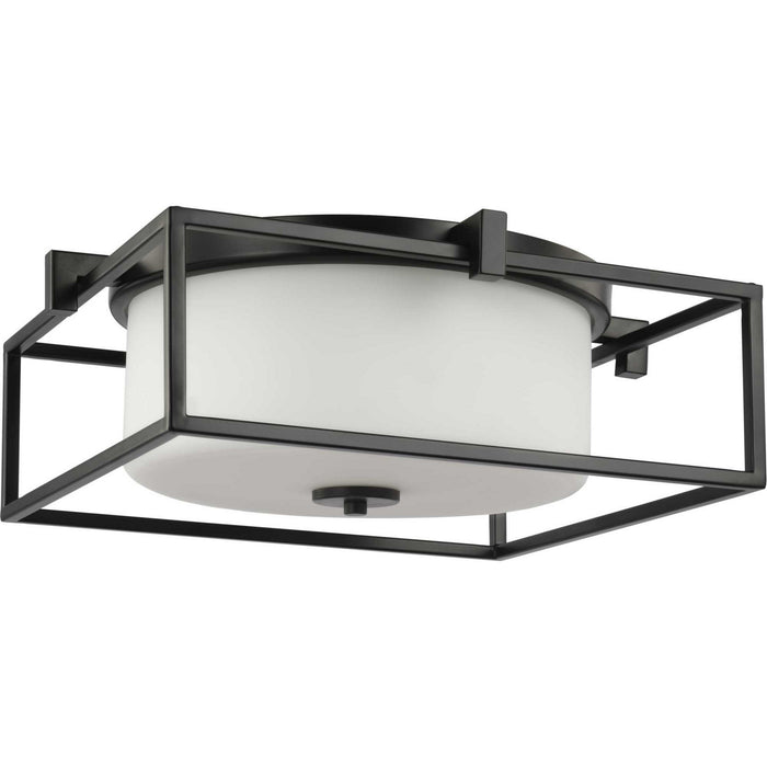 Progress Lighting P350171-031 Two Light Flush Mount, Black
