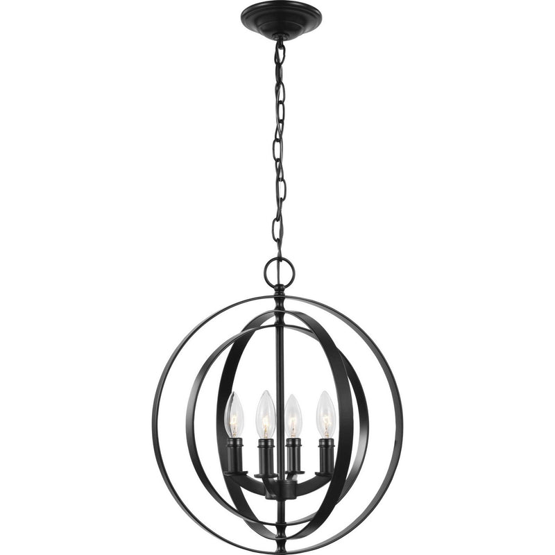 Progress Lighting P3827-31 Four Light Pendant, Black