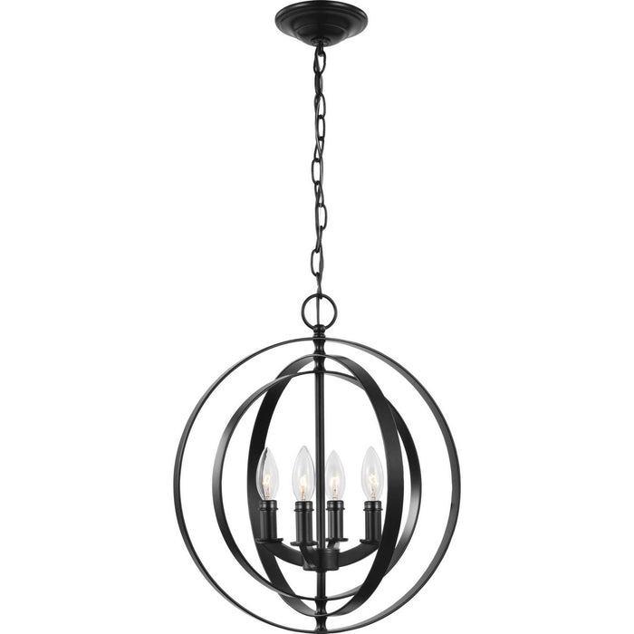 Progress Lighting P3827-31 Four Light Pendant, Black