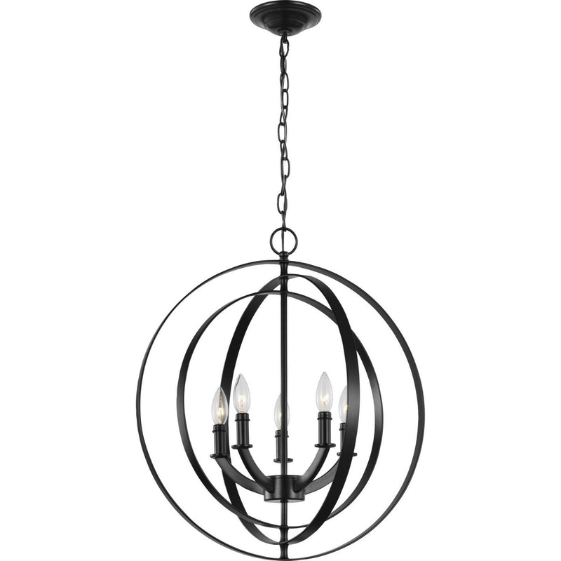 Progress Lighting P3841-31 Five Light Pendant, Black