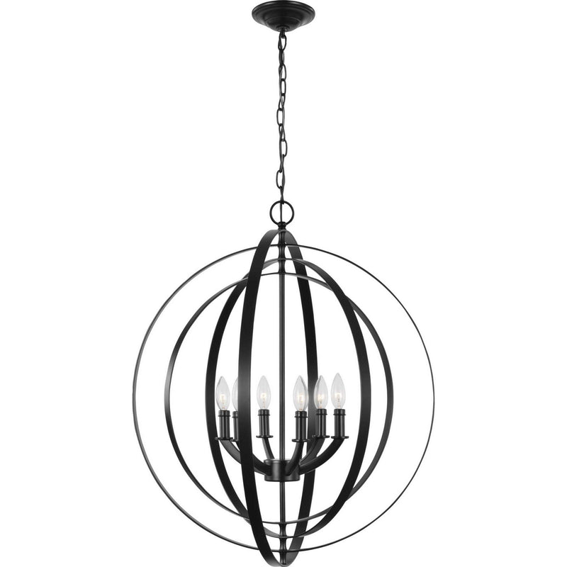 Progress Lighting P3889-31 Six Light Pendant, Black