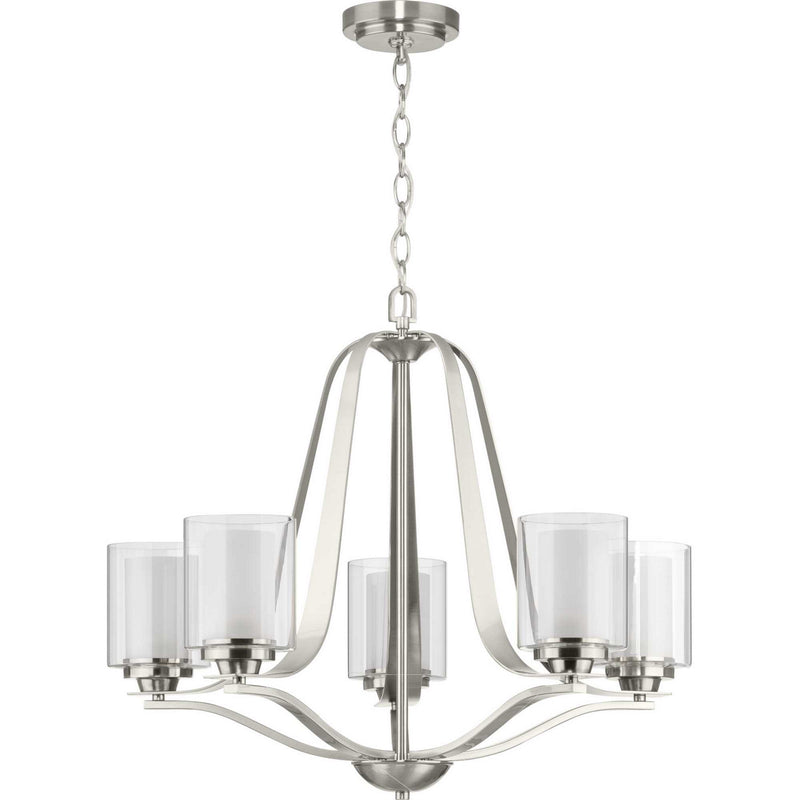 Progress Lighting P400095-009 Five Light Chandelier, Brushed Nickel