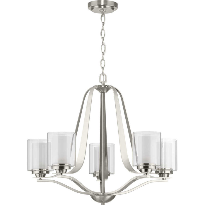 Progress Lighting P400095-009 Five Light Chandelier, Brushed Nickel