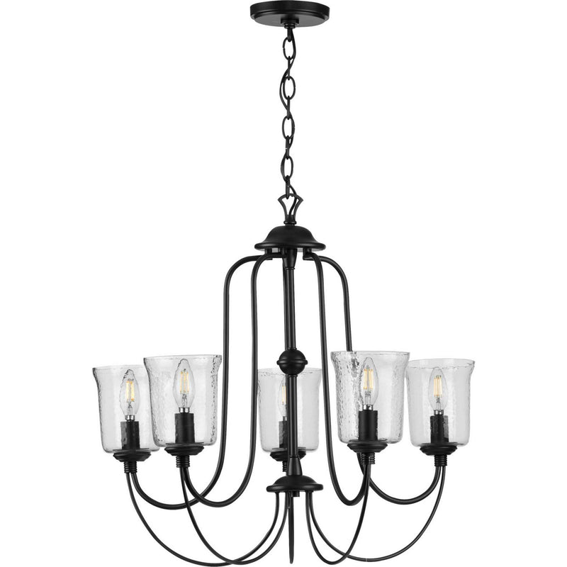 Progress Lighting P400194-031 Five Light Chandelier, Black