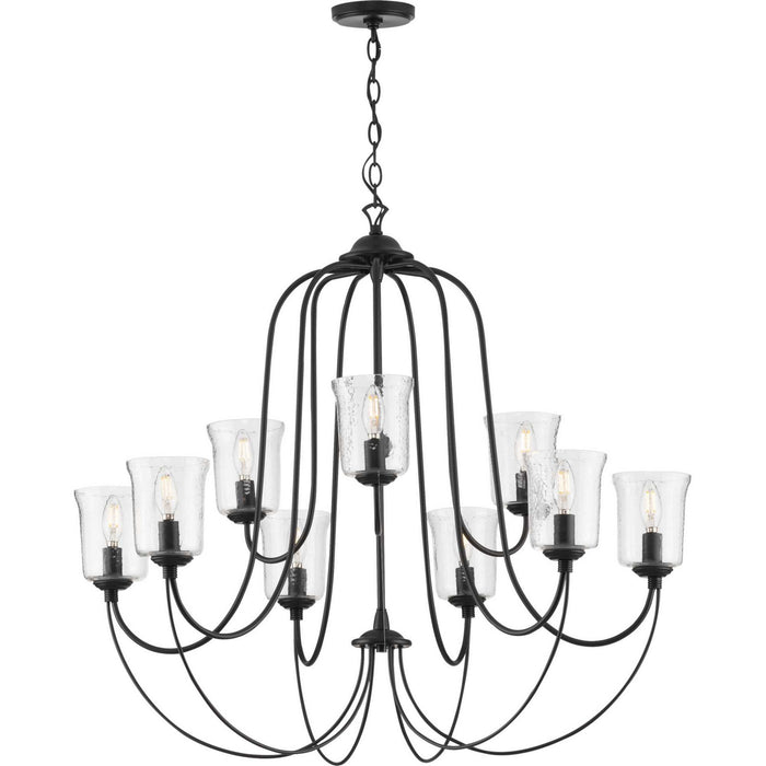 Progress Lighting P400196-031 Nine Light Chandelier, Black