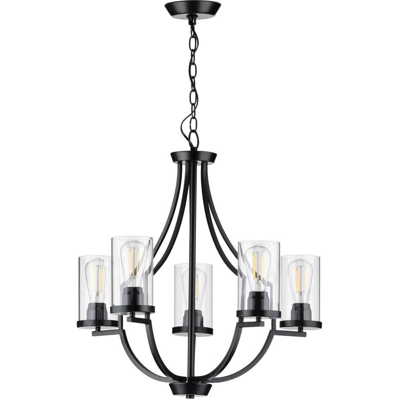 Progress Lighting P400197-031 Five Light Chandelier, Black
